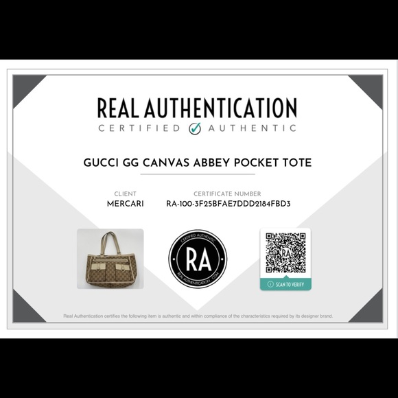 ✨SOLD✨Authentic Gucci GG Canvas Abbey Pocket Tote with Beige/Cream Leather Trim - Picture 13 of 13